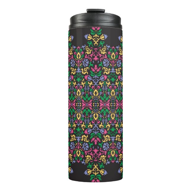 Delikate Damask Barock Viktorianisch Nahtlos Thermosbecher (Vorderseite)