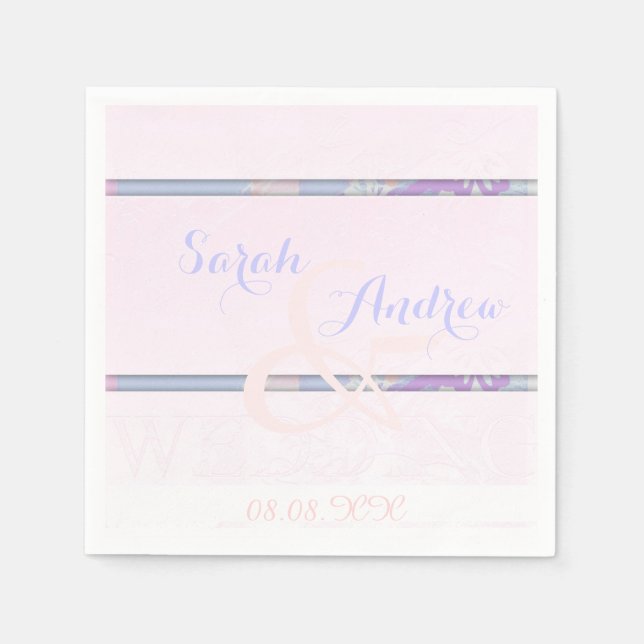 Delikate Damask - Hochzeitspapier Napkins Serviette (Vorderseite)