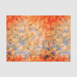 Delikate Drachenfliegen Orange Wasserfarbe Seidenpapier