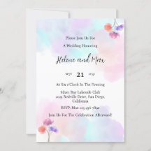 Delikate Einladungen für Hochzeiten in Rosa und Bl