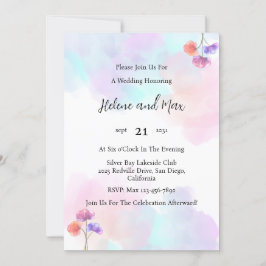 Delikate Einladungen für Hochzeiten in Rosa und Bl