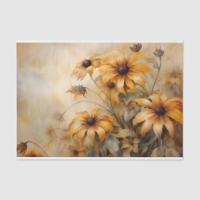 Delikate, elegante BlackEyed Susan Floral Decoupag Seidenpapier (Vorderseite)