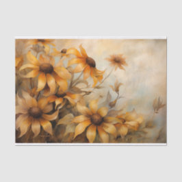 Delikate, elegante BlackEyed Susan Floral Decoupag Seidenpapier