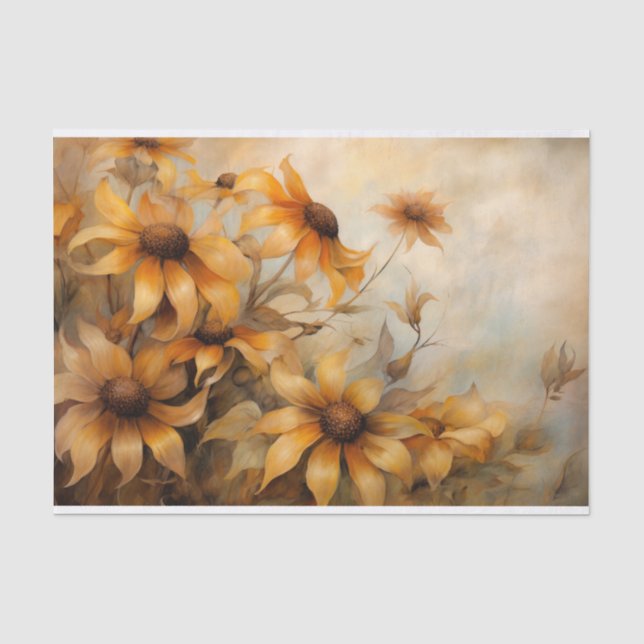 Delikate, elegante BlackEyed Susan Floral Decoupag Seidenpapier (Vorderseite)