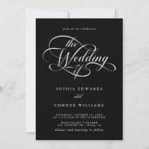 Delikate Elegante Script Wedding Black