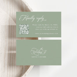 Delikate Elegante Wedding Sage Green UAWG Begleitkarte