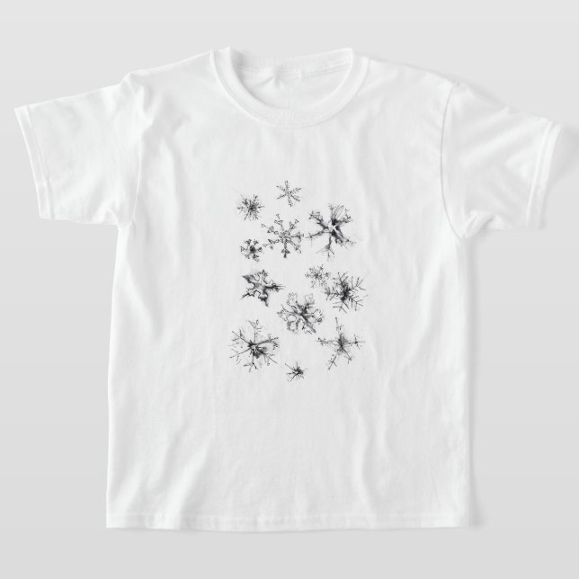 Delikate fallende Schneeflocken T-Shirt (Ablage )