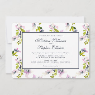 Delikate Floral Watercolor - Hochzeit Einladung
