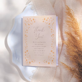 Delikate florale Hand Drawn Storybook Babydusche Dankeskarte