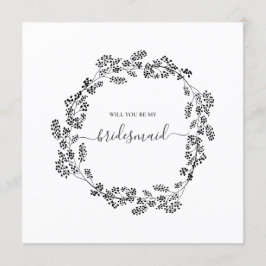 Delikate florale Moderne Brautjungfrau Hochzeit Einladung