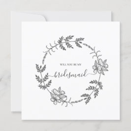 Delikate florale Moderne Brautjungfrau Hochzeit Einladung