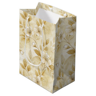 Delikate florale Print Geschenktasche Mittlere Geschenktüte