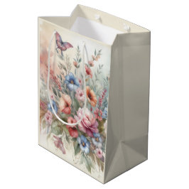 Delikate Florals und Schmetterlinge Mittlere Geschenktüte