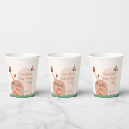 Delikate Forest Themed Fox Babydusche Pappbecher