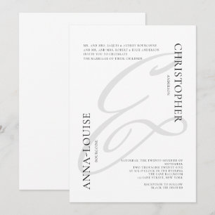 Delikate formale Kalligraphie Ampere und Hochzeit Einladung