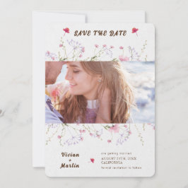 Delikate Frühlingszeit Wildblume Hochzeit speicher Einladung