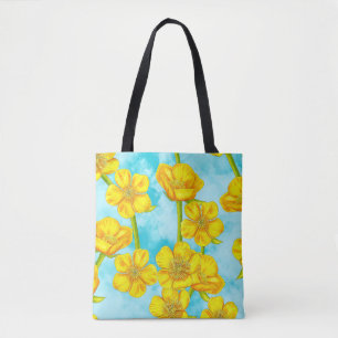 Delikate Gelbe Schmetterlinge auf Wolken Tasche