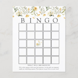 Delikate, gelbe Wildblume Baby Bingo Game Card
