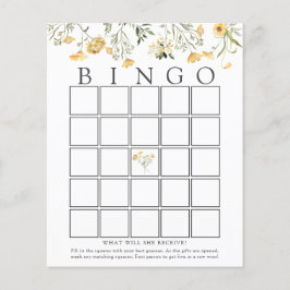 Delikate Gelbe Wildblume Bingo Game Card