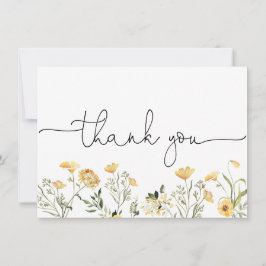 Delikate Gelbe Wildblume Danke Karte