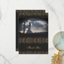 Delikate Gold-Blätter Dankeskarte