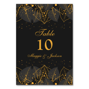 Delikate Gold Blätter Tischnummer