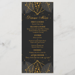 Delikate Gold Blätter Wedding Menu Menükarte