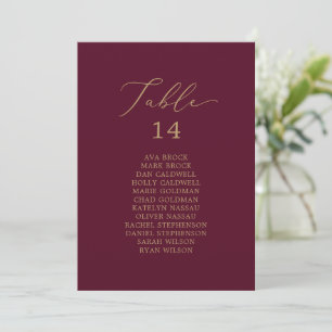 Delikate Gold Burgundy Table Seekarte