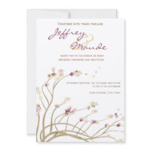 Delikate Gold Cherry Blossom Einladung Hochzeit