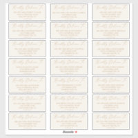 Delikate Gold- und Cream-Gästetiketten