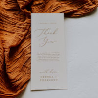 Delikate Gold und Creme bedruckbar Danke Karte