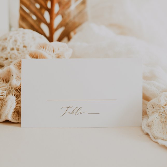 Delikate Goldkalligrafie-Flach-Hochzeit Platzkarte (Von Creator hochgeladen)