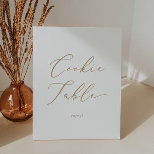 Delikate Goldkalligrafie Hochzeitskekse Sockelschild