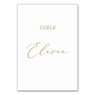 Delikate Goldkalligrafie-Tabelle Eleven Tischnummer