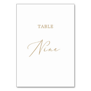 Delikate Goldkalligrafie-Tabelle Neun Tischnummer