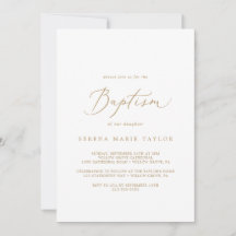 Delikate Goldkalligrafie-Taufe