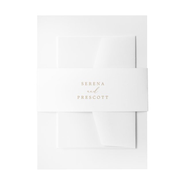 Delikate Goldkalligraphie Braut und Groom Hochzeit Einladungsbanderole (Vorderseite Beispiel)