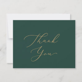 Delikate Goldkalligraphie | Green Dankykarte Dankeskarte
