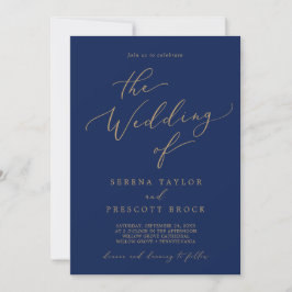 Delikate Goldkalligraphie | Hochzeit von Einladung