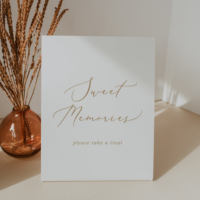 Delikate Goldkalligraphie Hochzeitsmilch süße Erin Sockelschild (Von Creator hochgeladen)