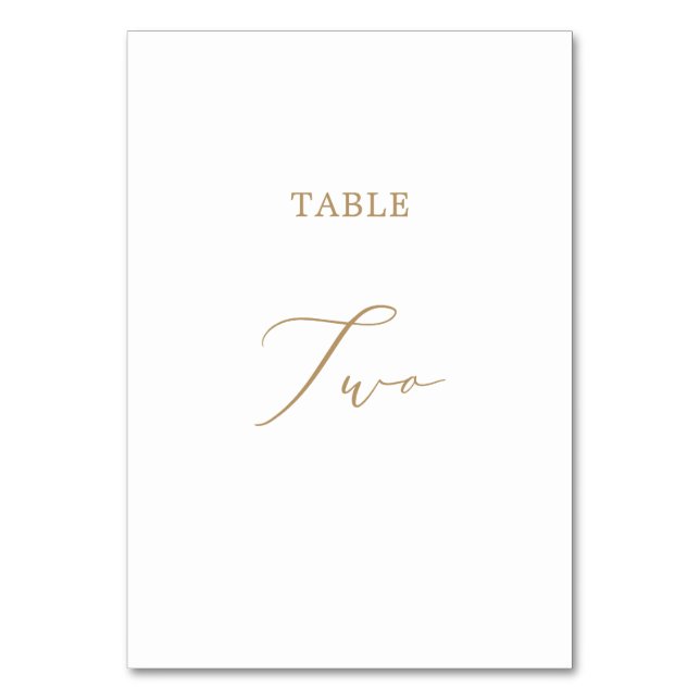 Delikate Goldkalligraphie-Tabelle zwei Tischnummer (Vorderseite)