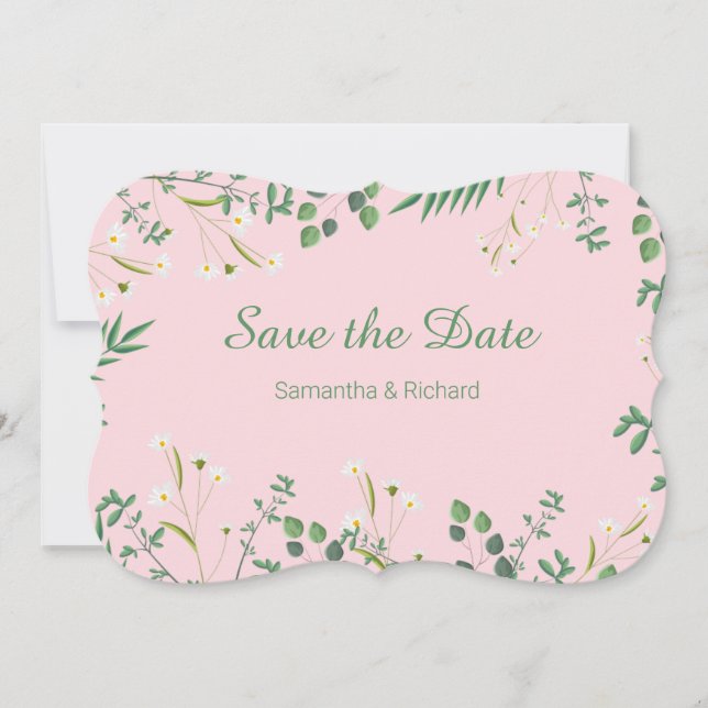 Delikate Hochzeit an der Blumengrenze Feiertagskarte (Vorderseite)