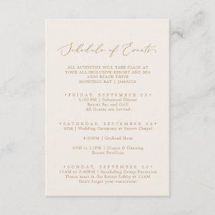Delikate Hochzeiten in Gold und Creme Begleitkarte