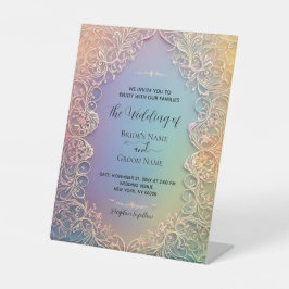 Delikate Hochzeitseinladung Sockelschild