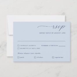 Delikate Hochzeitsmahlzeit der Navy RSVP Karte