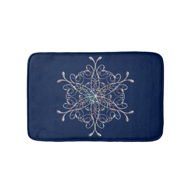 Delikate Iridescent Snowflake Bath Mat Badematte (Vorderseite)