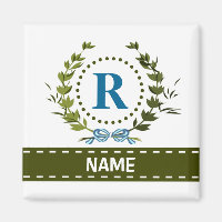 Delikate Ivy Wreath and Bow Name mit Monogram R
