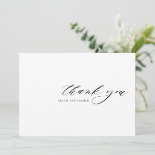 Delikate Kalligrafie Hochzeitstag Danke Karte