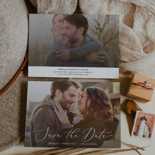 Delikate Kalligrafie Horizontal Dunkles Foto Overl Save The Date