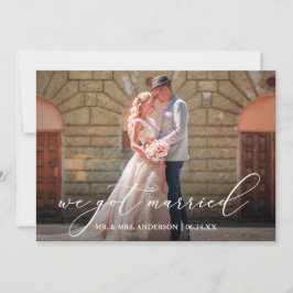 Delikate Kalligrafie Wir Got Verheiratete Hochzeit Dankeskarte